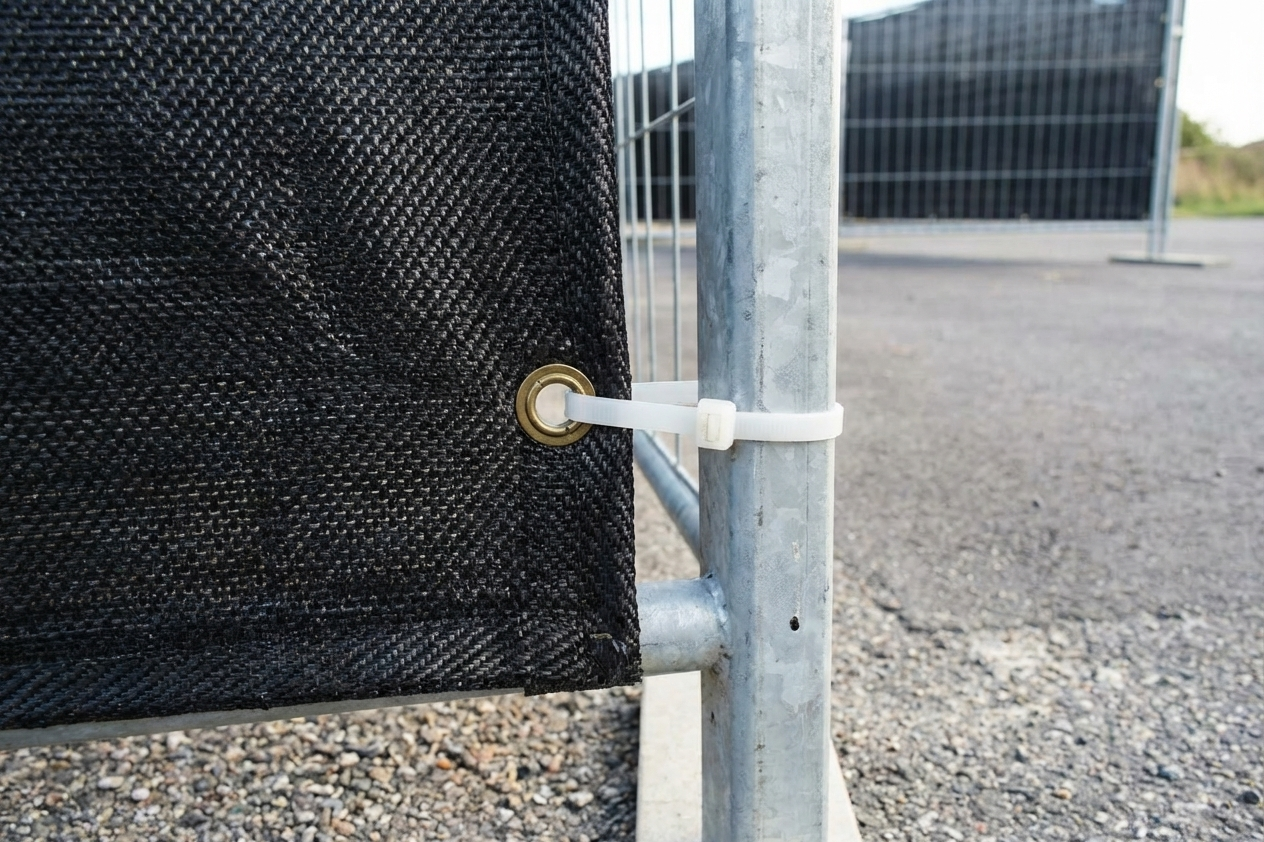 Black fence tarpaulin 1.76x3.41 m for outdoor protection