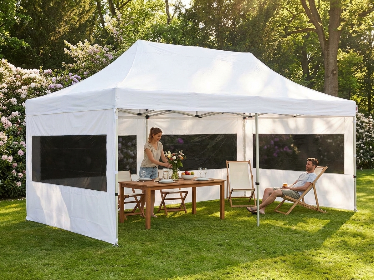 Pop Up Gazebo 3x6 m White with Steel Frame for Outdoor Events