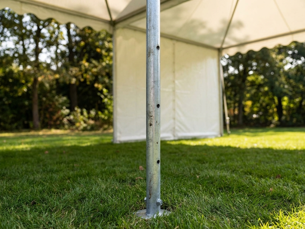 Standing leg in galvanised steel for industrial use, silver finish - product detail