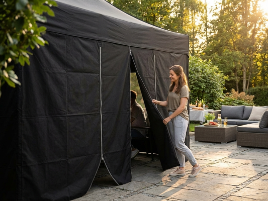 Sidewall zipper panel 4m black for event tents