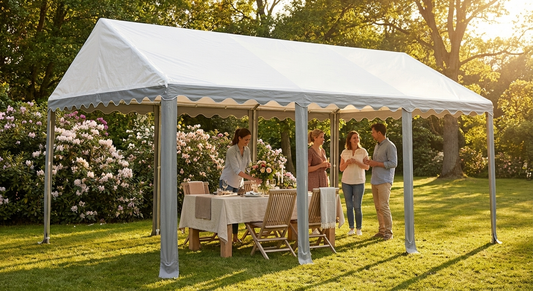 Marquee roof cover in white/grey for 4x6 m size