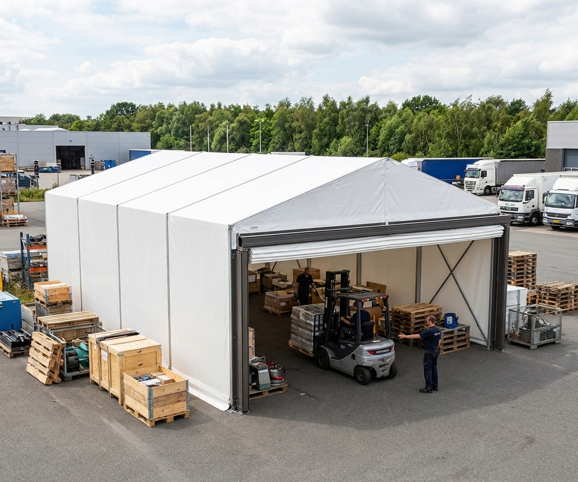 Storage Shelter 7.5x10x5.4 m White, Heavy PVC and Steel