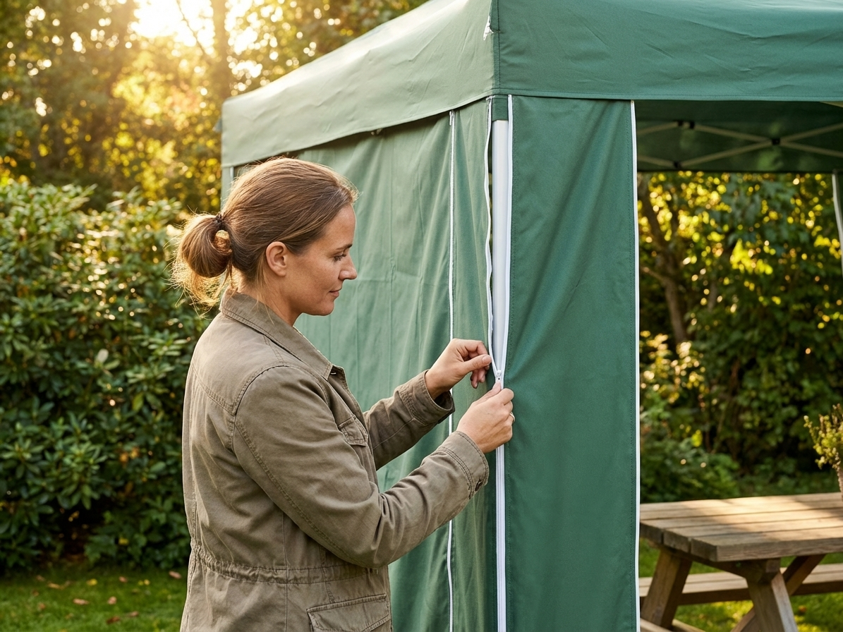 Green infill joint panels for gazebo, made from polyester with PVC backing - view 3