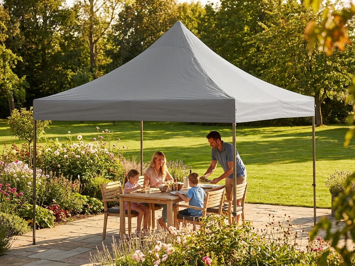Gazebo roof cover in 4x4m grey, ideal for outdoor events - view 3