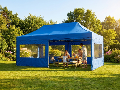 Blue pop-up gazebo with aluminium frame for outdoor events - view 3