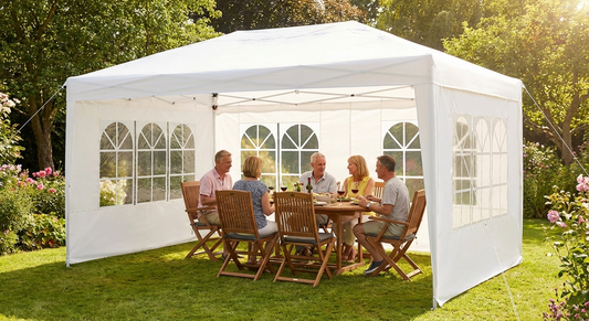 Pop up gazebo 4x4 m white with aluminium frame
