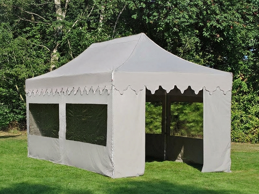 Pop up gazebo in latte colour with aluminium frame for outdoor events