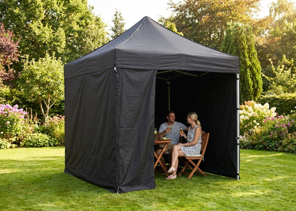 Pop up gazebo 2x2 m black, steel frame, for outdoor events - product detail