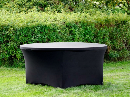 Black stretch table cover for events