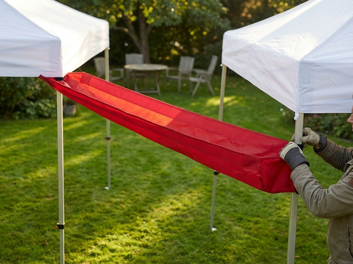 Rain Gutter in red, 3 metres, for FleXtents setup