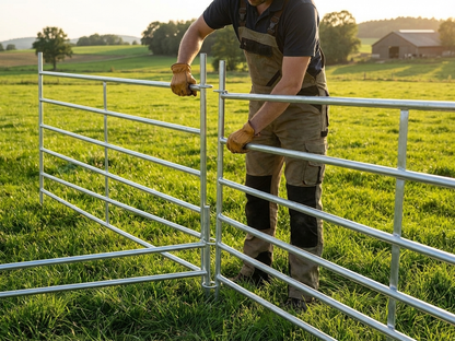 Silver animal enclosure made of galvanised steel, 1.5x1.22m - product detail