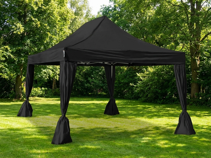 Pop up gazebo with black steel frame for outdoor events