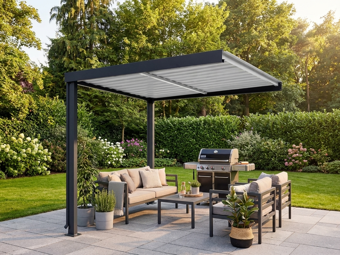 Garden Shed Extension in Anthracite with Skylight