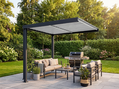 Garden Shed Extension in Anthracite with Skylight