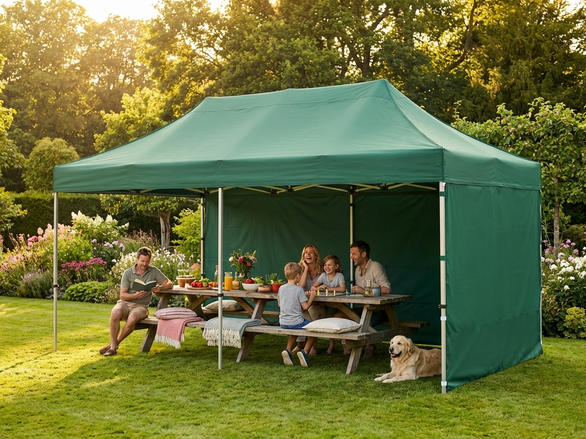 Green pop up gazebo with aluminium frame for outdoor events - view 3