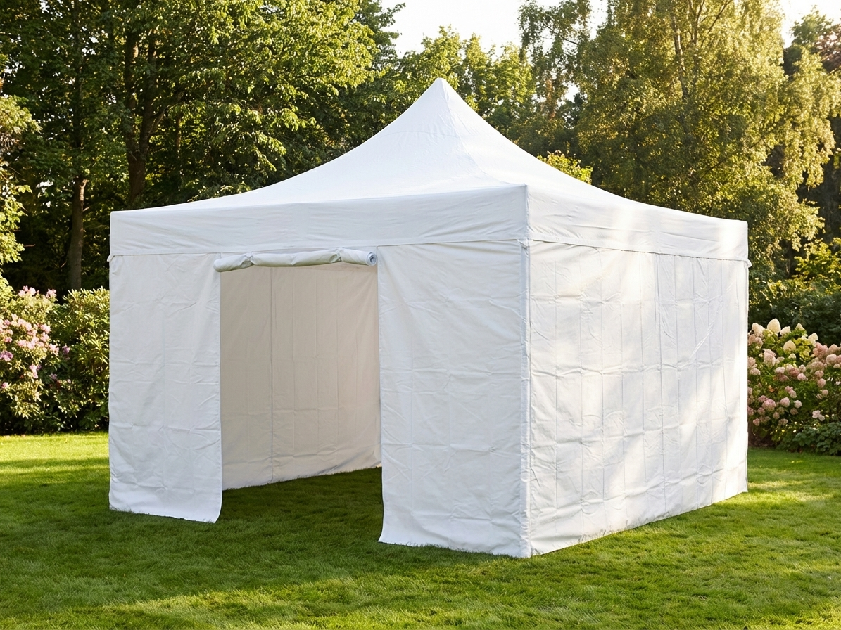 Pop up gazebo 4x4 m in white, heavy duty for outdoor events