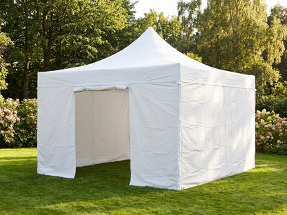 Pop up gazebo 4x4 m in white, heavy duty for outdoor events