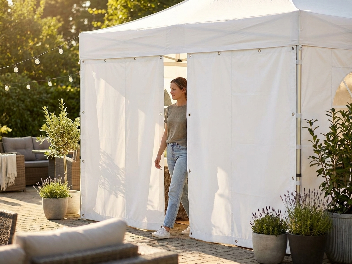 White PVC Endwall for Outdoor Gazebos