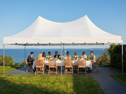 White pop-up gazebo 4x8m with aluminium frame for outdoor events