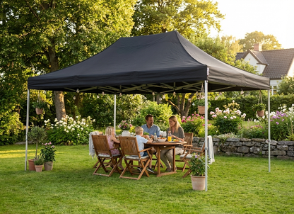 Black pop up gazebo with steel frame for outdoor events - product detail