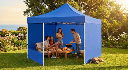 Blue pop-up gazebo with aluminium frame for outdoor events - product detail
