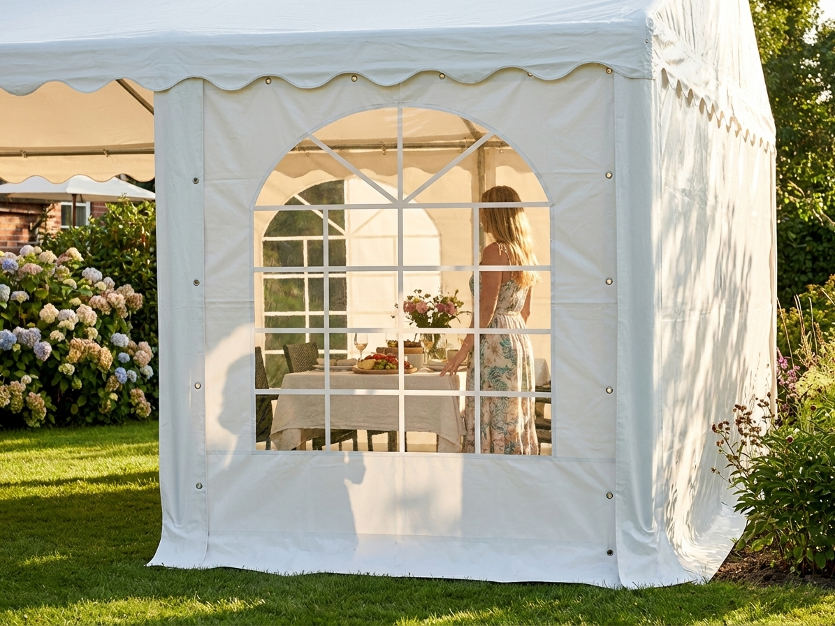 PVC sidewall with window for marquee in white - view 3