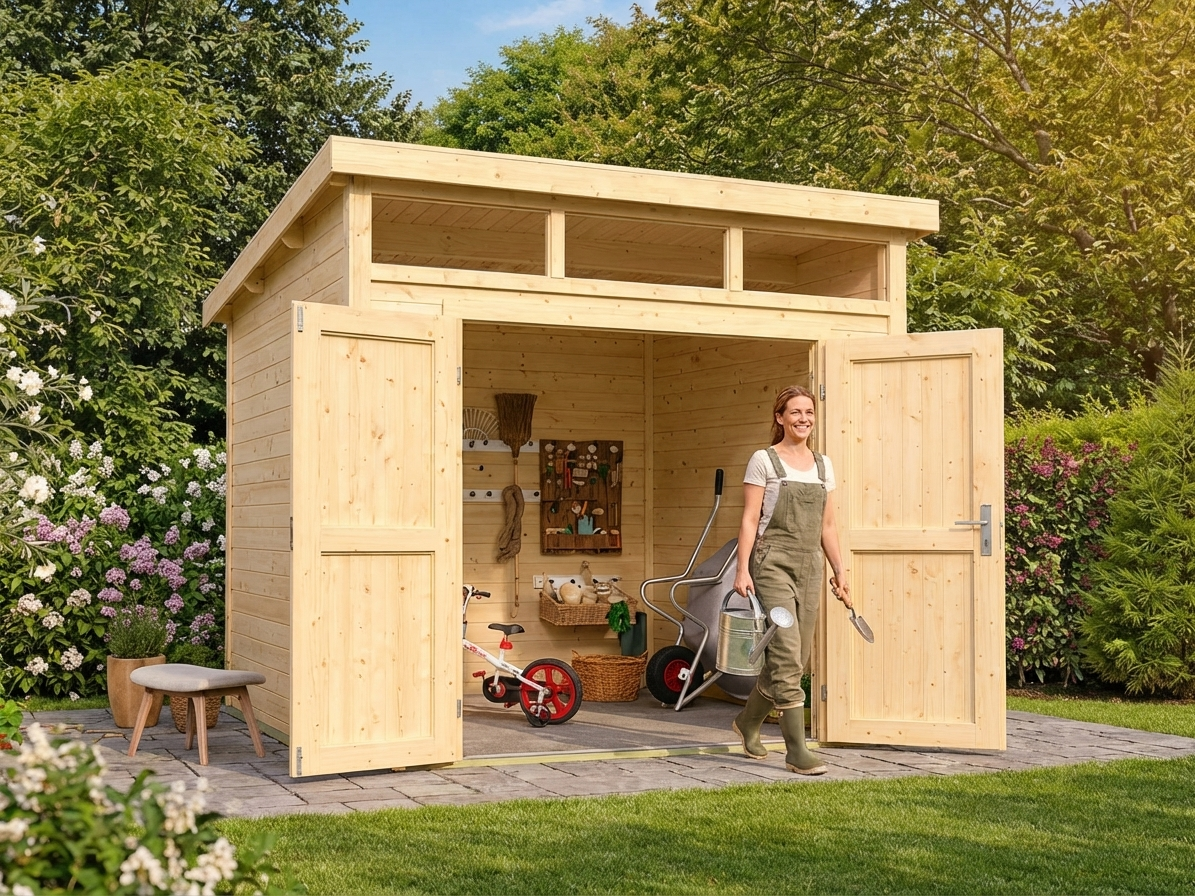 Wooden garden shed made from Nordic Spruce, 2.5x2.5m, natural finish
