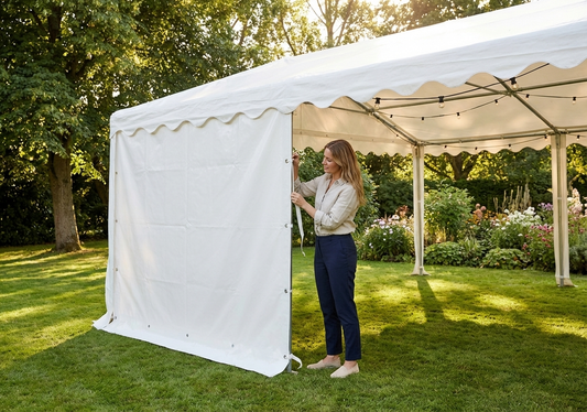 White PVC sidewall for marquee, durable and waterproof - product detail