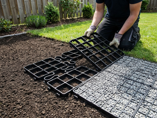 Grass reinforcement grid in anthracite, 1m² coverage - product detail