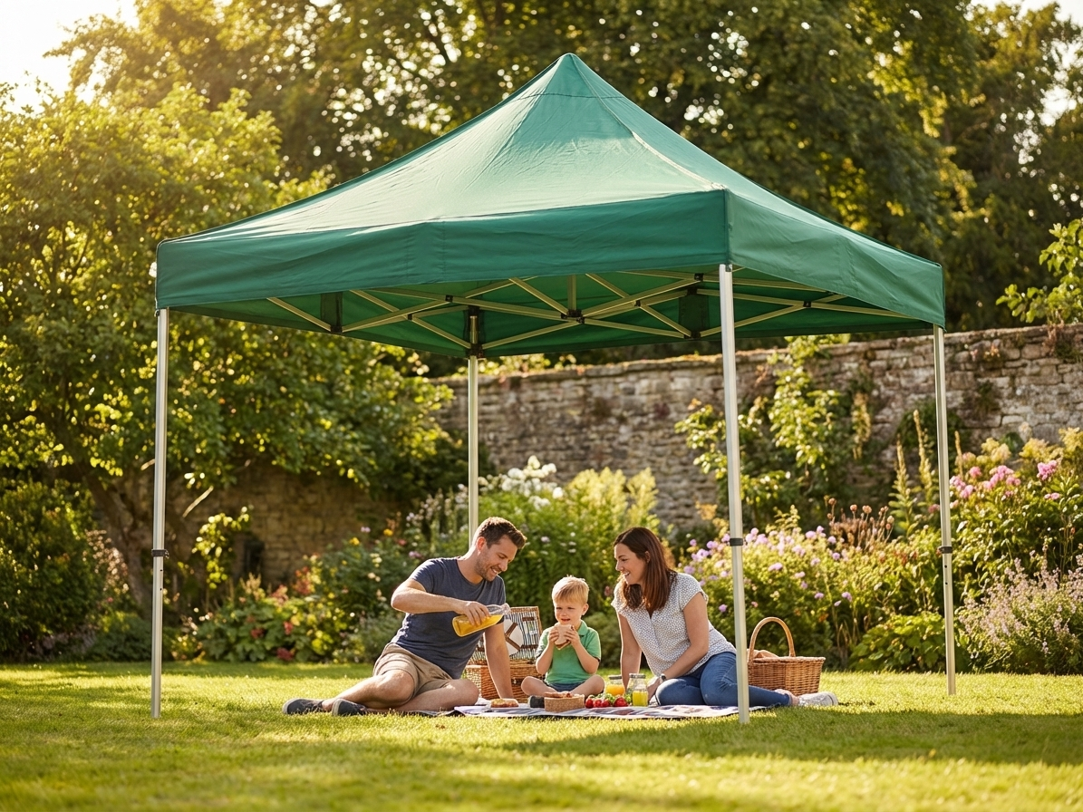 Pop Up Gazebo 3x3 m Green with Aluminium Frame for Outdoor Events - view 3