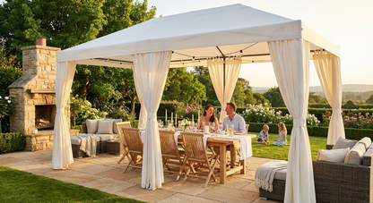 Pop up gazebo 4x6 m white with aluminium frame