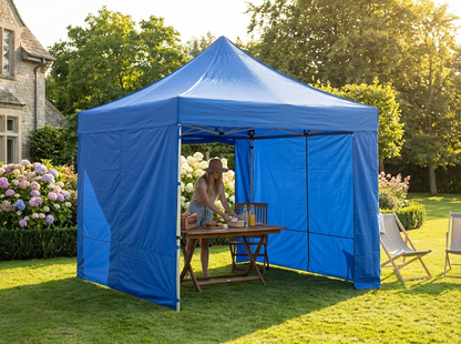 Pop up gazebo in blue with aluminium frame for outdoor use - view 3