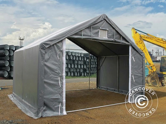 Grey PVC Storage Shelter with Galvanised Steel Frame