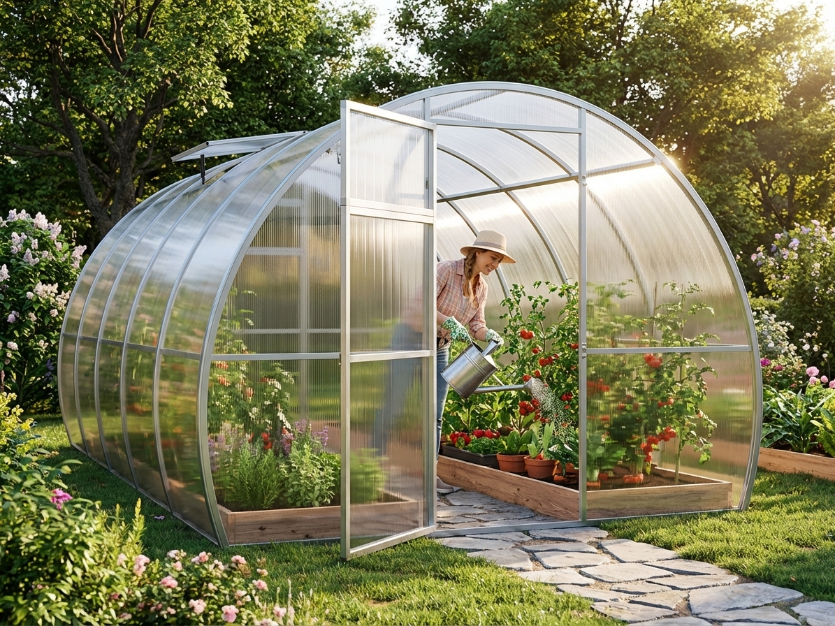 Polycarbonate Greenhouse 18 m² Silver with Steel Frame