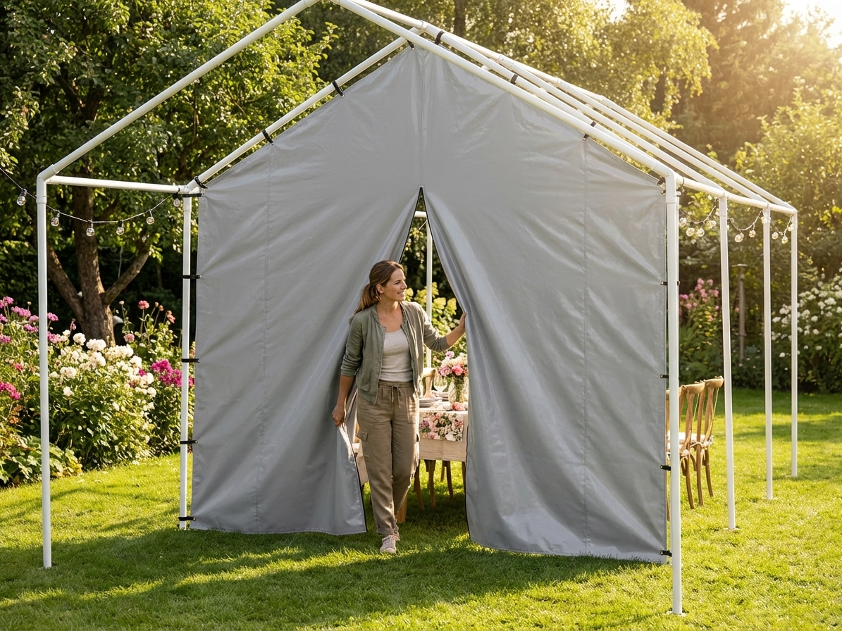 White PVC Marquee Partition Wall 4m