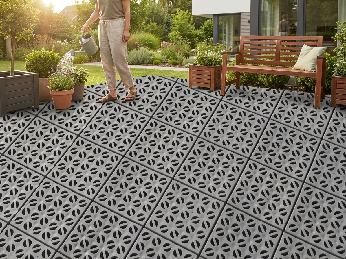 Grey plastic flooring made from high quality polyethylene