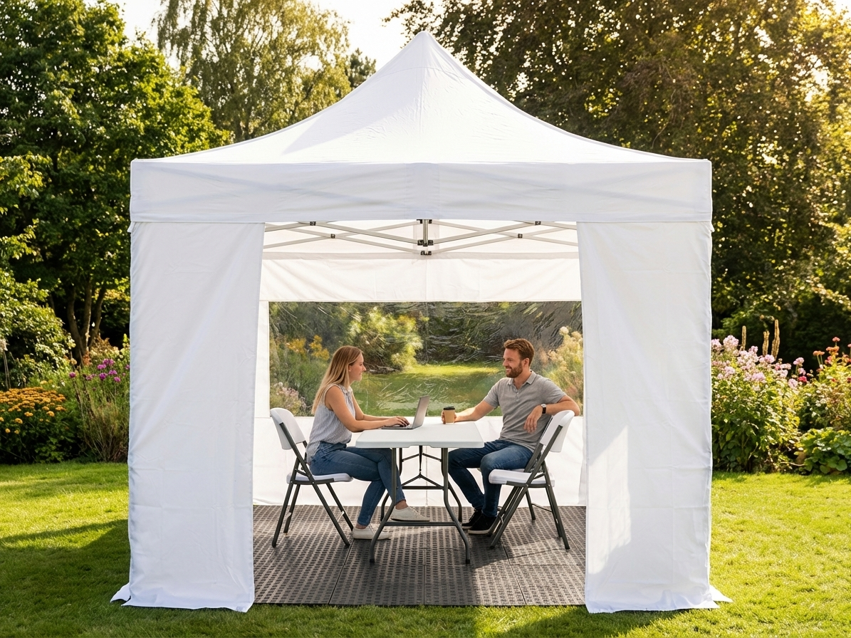 Visitor tent in white with aluminium frame for events - product detail