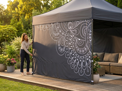 White printed sidewall for 3m event tents, made of Supertex Polyester - view 3