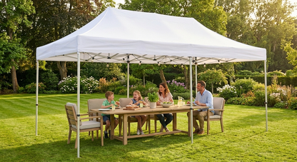 Pop Up Gazebo 4x6 m White with Steel Frame - product detail