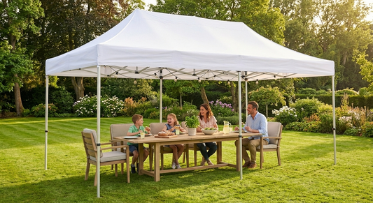 Pop Up Gazebo 4x6 m White with Steel Frame - product detail