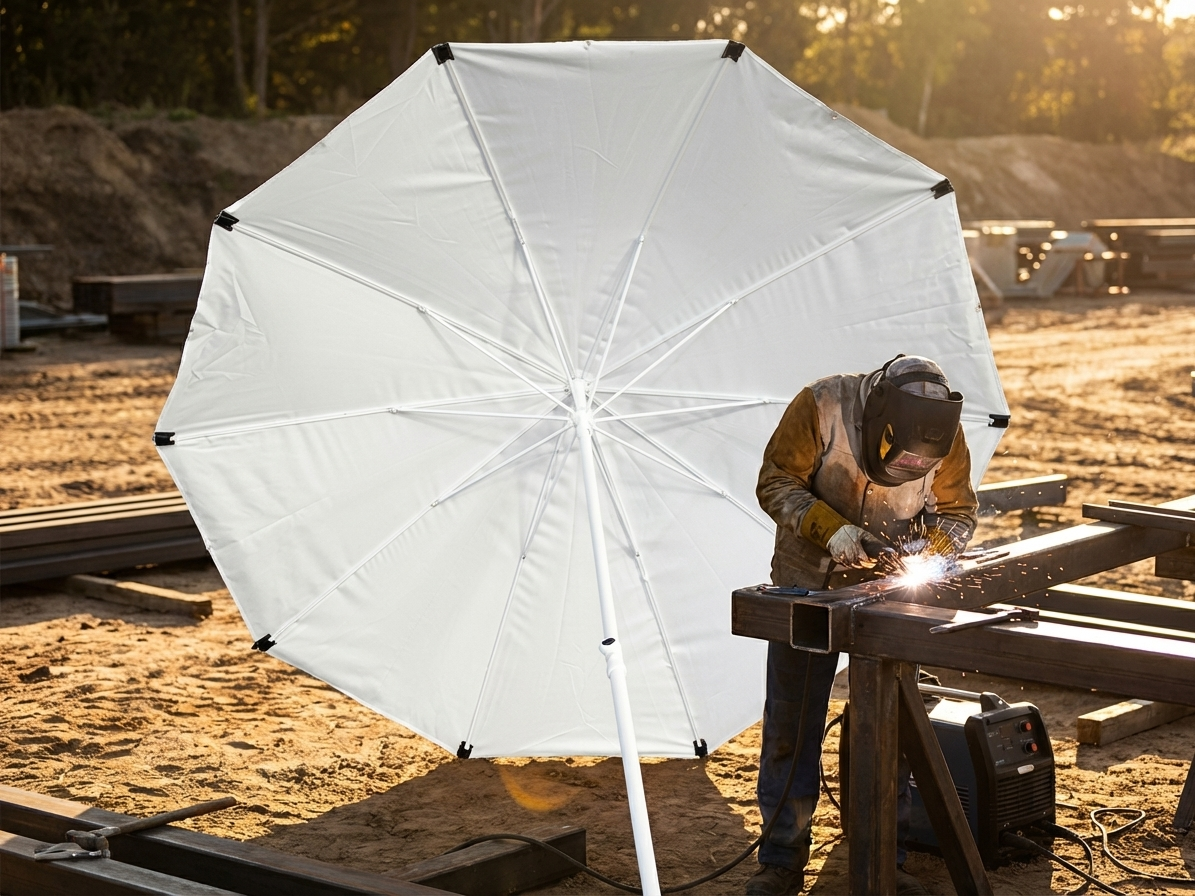 Welding umbrella with PVC and zinc frame for outdoor use - view 3