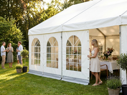 Sidewall with window for marquee, 8m White/Grey - product detail