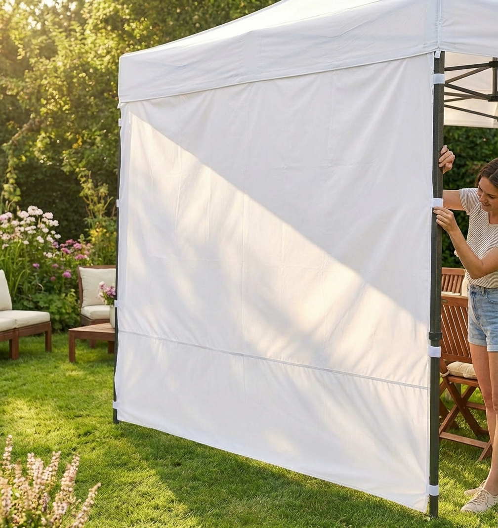 White polyester sidewall for event gazebos, 3m width