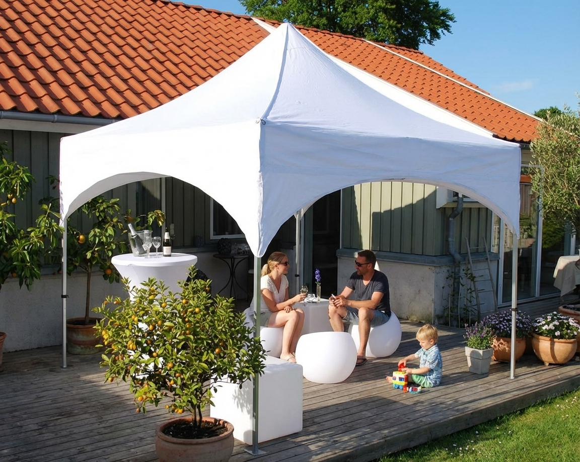 White pop up gazebo with aluminium frame for outdoor events - product detail