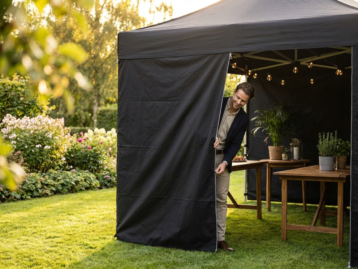 Black sidewall with zipper for FleXtents, 4 meters - view 3