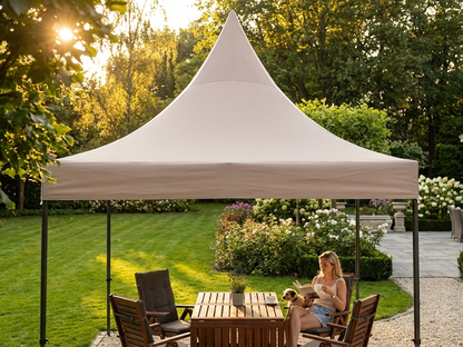 Latte coloured gazebo roof cover for 3x3m structure - view 3