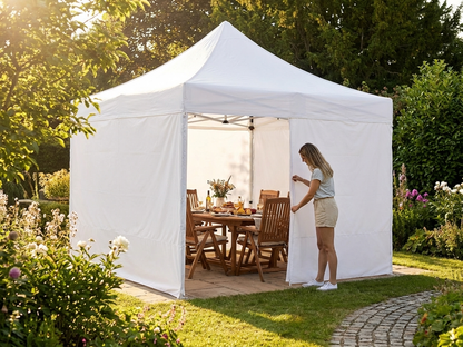 White sidewall kit for 3.5x3.5m gazebo made from polyester PVC