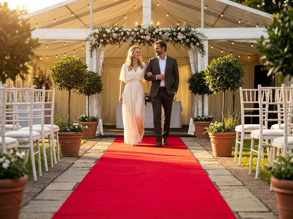 Red carpet 2x12 metres polyester for events - product detail