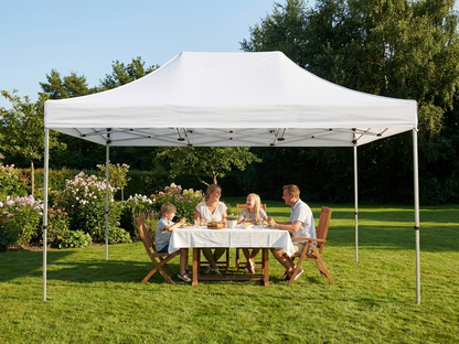 Pop up gazebo 3x4.5m white with steel frame for outdoor use - product detail