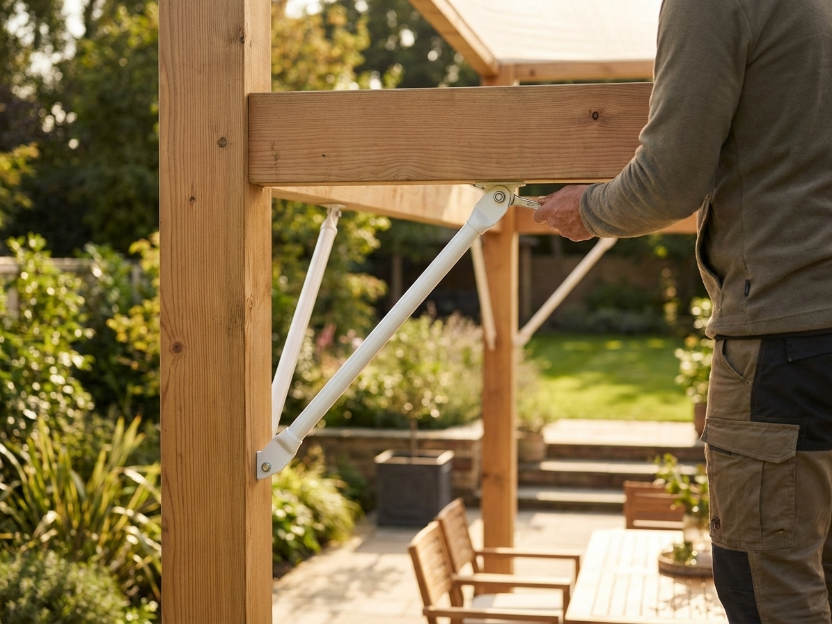 Diagonal support in galvanised steel, 800mm length, silver - product detail